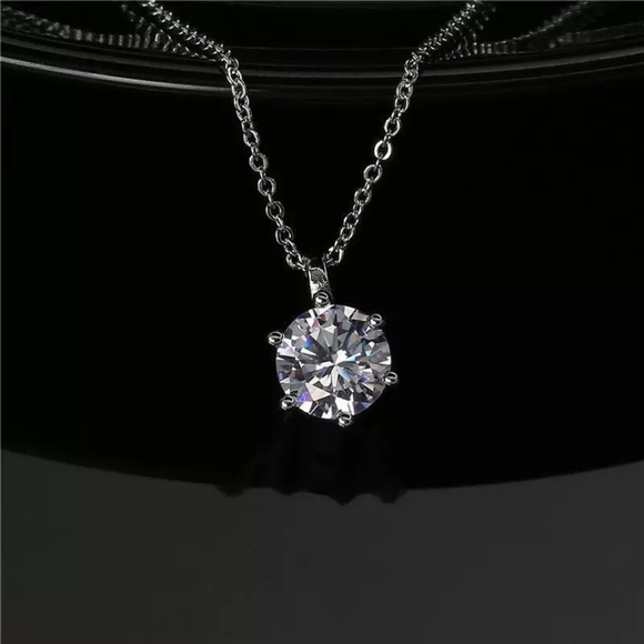 NEW Luxury Silver Zircon Necklace - Picture 2 of 3